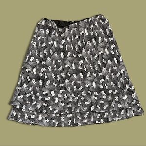 Addition Elle Black and White Flowy Skirt